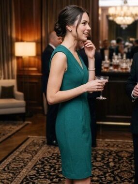 H&M Emerald Green Sleeveless Dress NWT Size 2 Cocktail Work Office Party Event